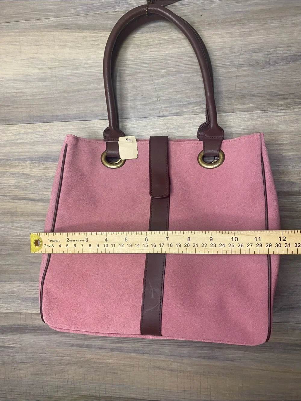 NWT Bath & Body Works Ladies Pink Salmon 100% Leather  Suede Handbag